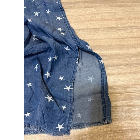 New Laurie Felt Pants Women M Blue Wide Leg Cropped Stars Drawstring Lyocell - Picture 13 of 13